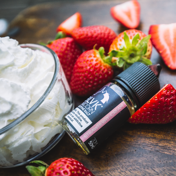 strawberry Cream by BLVK Unicorn Dubai ejuice Saltnic