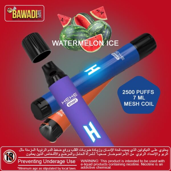 HEXE SMART DISPOSABLE 2500 PUFFS - WATERMELON ICE
