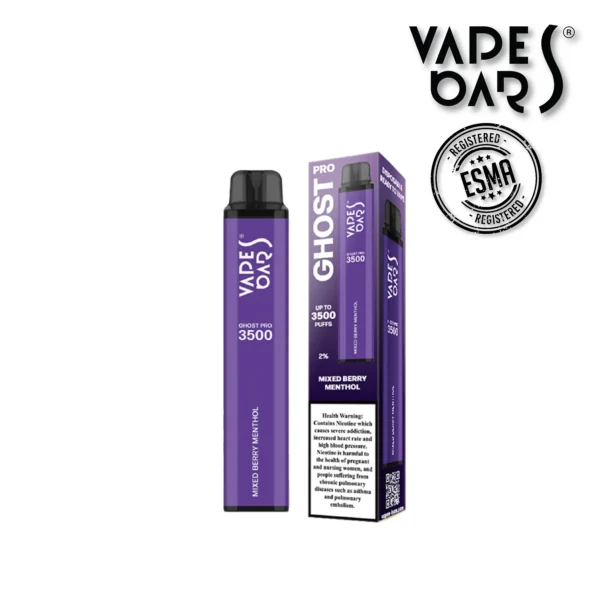 VAPES BARS GHOST PRO 3500 PUFFS - MIXED BERRY MENTHOL 20MG