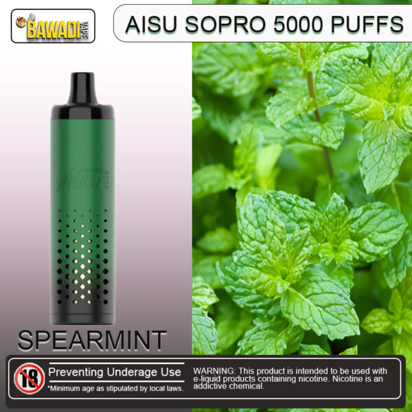 AISU SOPRO 5000 PUFFS – SPEARMINT